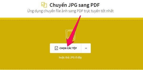 Thực hiện thao tác nhấn vào nút Chọn Các Tệp