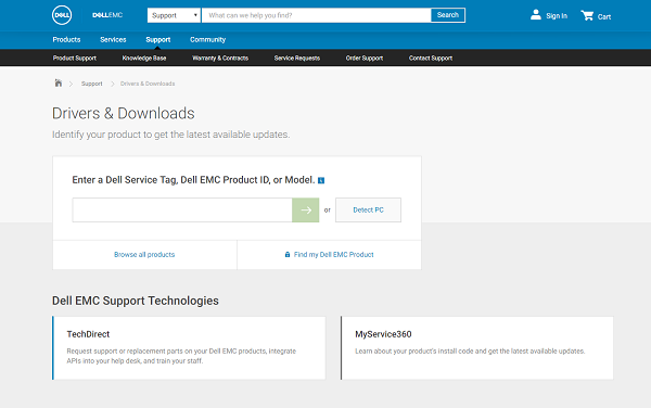 Vào trang chủ của Dell