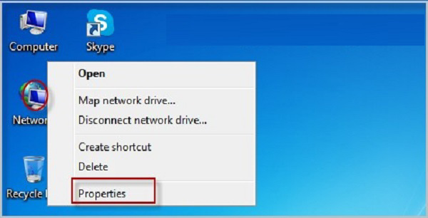Chọn mục Properties