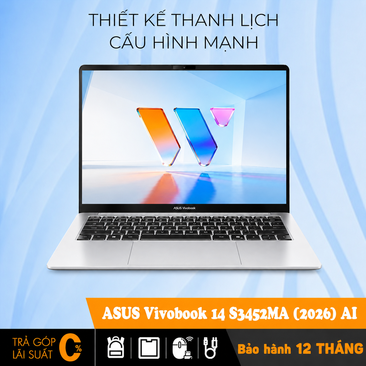 Asus Vivobook 14 S3452MA (2026) AI hiệu năng mạnh mẽ
