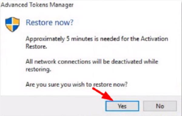 Chọn vào Yes để tiếp tục