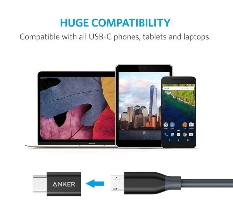 Bộ Chuyển Đổi từ Micro USB ra USB-C Anker, 2 bộ – B8174