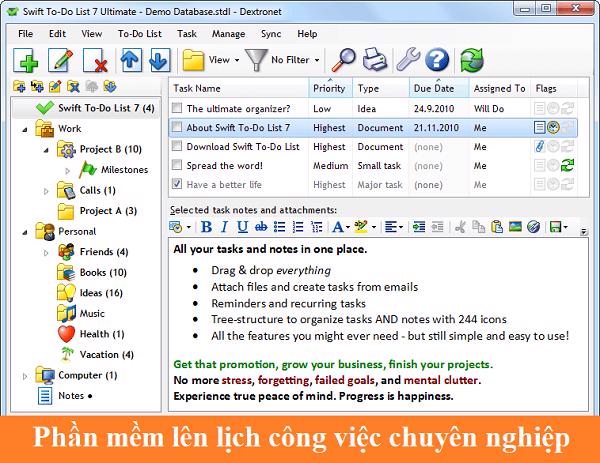Phần mềm lên lịch công việc chuyên nghiệp
