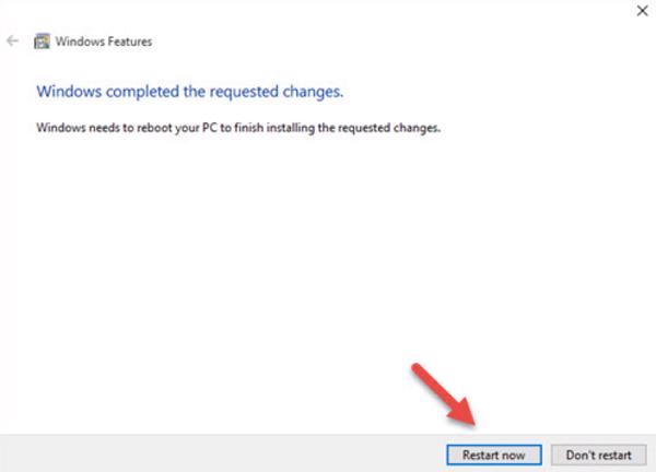 Bấm khởi động lại máy tính