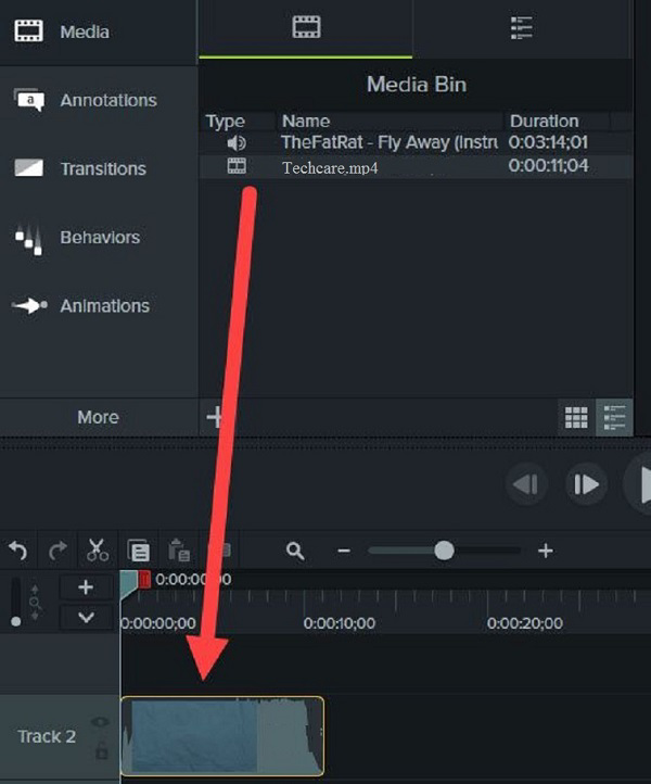 Tiếp đến kéo thả video xuống Track
