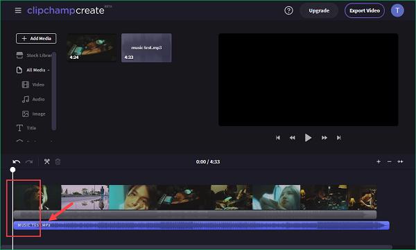 Hãy kéo nhạc sao cho trùng với đoạn video để có thể đảm bảo cả hai chạy cùng lúc