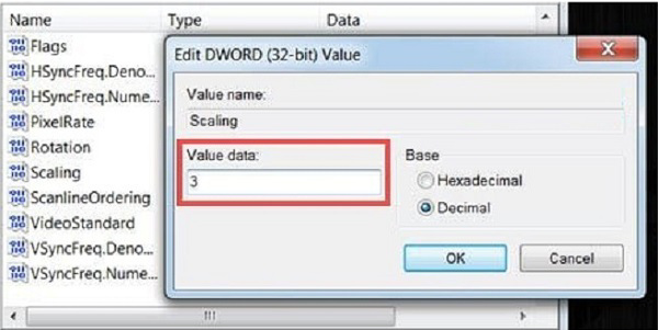 Nhấn đúp chuột vào mục Scaling rồi chuyển giá trị về 3