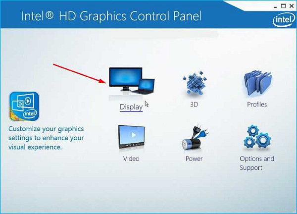 Nhấn chọn vào biểu tượng Display