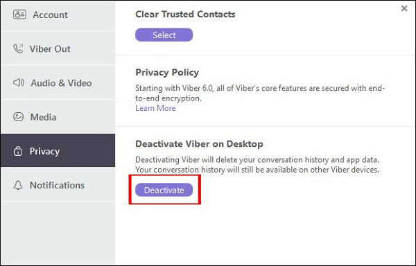 Chọn Deactivate để đồng ý thoát khỏi