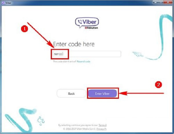 Nhấn Enter Viber để đăng nhập