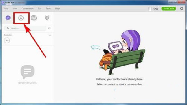 Nhấn vào phần Danh bạ