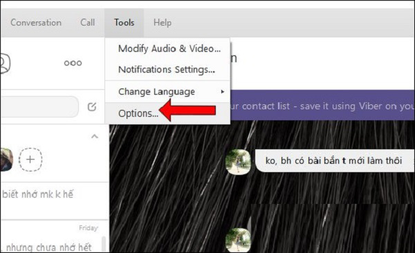 Hãy kích chọn vào Tools -> sau đó chọn Opitions