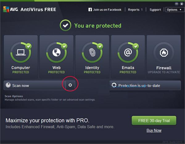 Nhấn vào biểu tượng bánh răng cưa