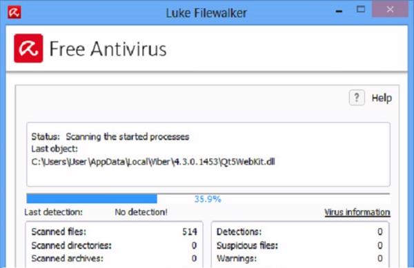 Quá trình quét virus diễn ra
