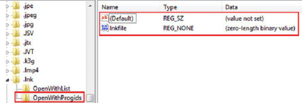 REG_SZ (value not set) và REG_NONE (zero-length binary value)
