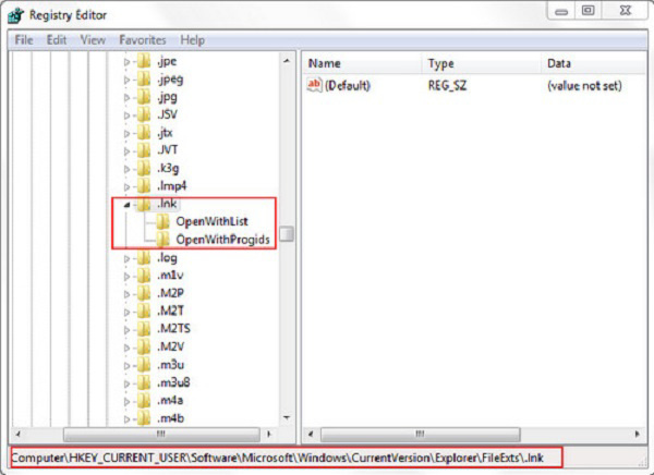 mục OpenWithList và OpenWithProgids
