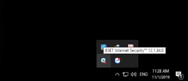 Nhấn chuột phải vào biểu tượng của chương trình diệt virus