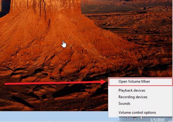 Chọn vào Open Volume Mixer