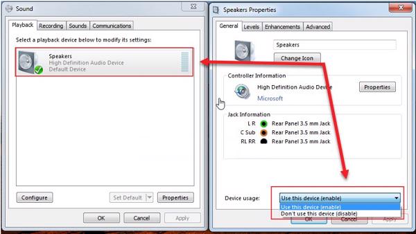 Chọn vào mục Use this device (enable) ở phần Device usage