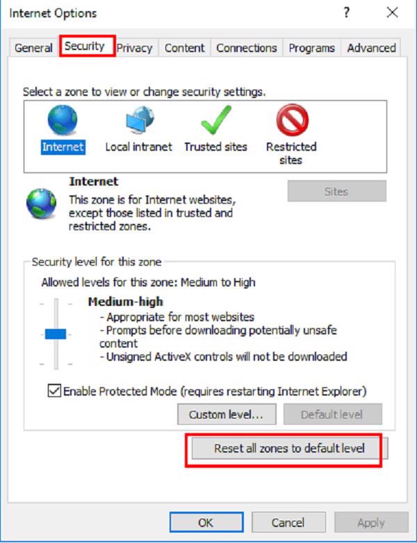 Chọn vào Security