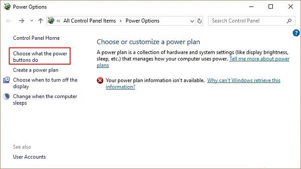 Chọn vào mục Choose what the power buttons do