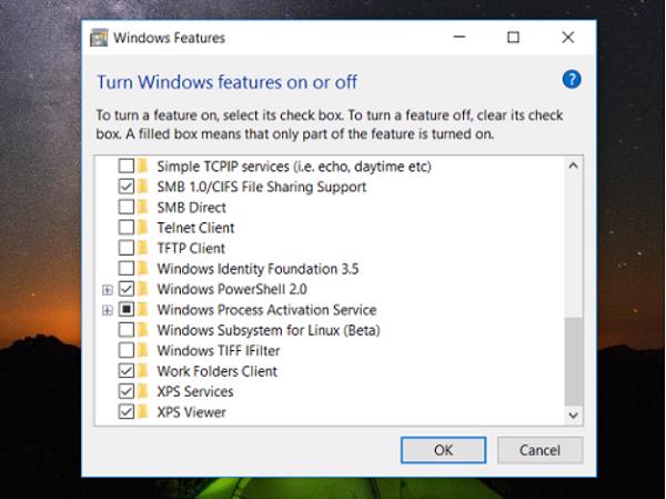 Chọn vào Windows Subsystem for Linux