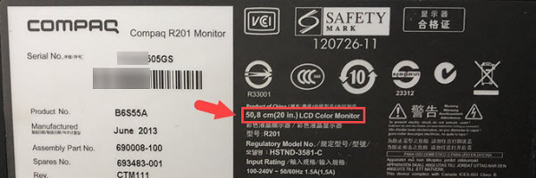 Tem sản phẩm thường được dán ở mặt sau của máy tính