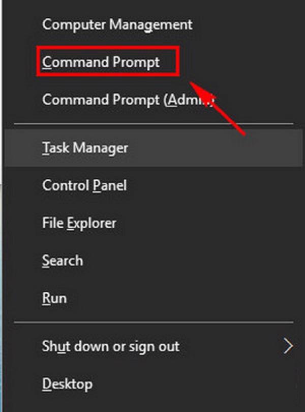 Chọn vào Commant Prompt
