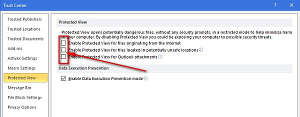 Bỏ tích 3 dòng đầu và nhấn vào OK