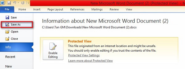 File chọn vào Save as