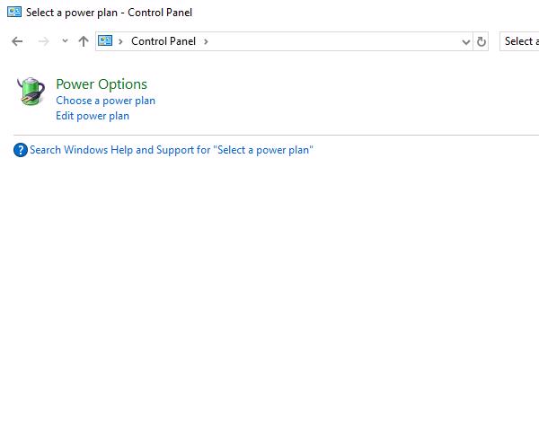 menu Start -> Control Panel -> Power Option
