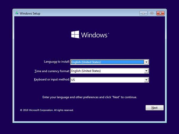 Chờ cho tới khi màn hình Windows Setup xuất hiện