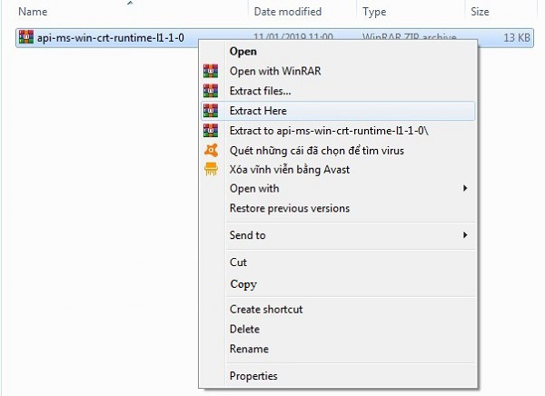 Tiến hành giải nén file vừa mới download