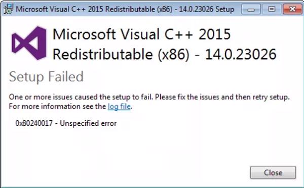 Thư viện Microsoft Visual C++ 2015