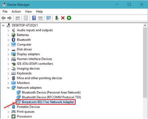 Driver wifi với mũi tên đen trỏ xuống