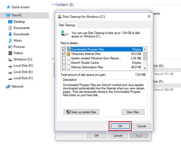 Nhấn chuột vào OK
