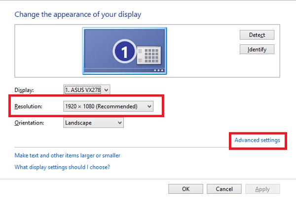 Chỉnh tần số quét màn hình với win 7