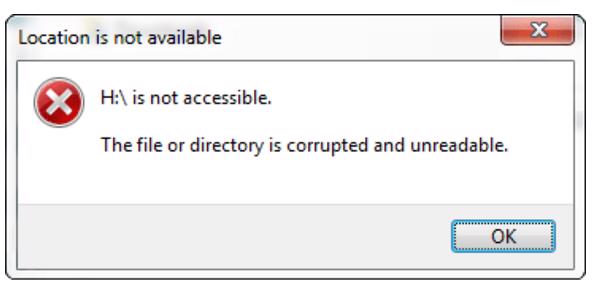 Lỗi the file or directory is corrupted and unreadable là gì?