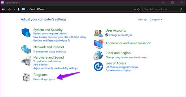Nhấn chọn vào Uninstall a program