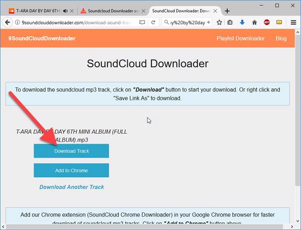 Kích chọn vào Download Track