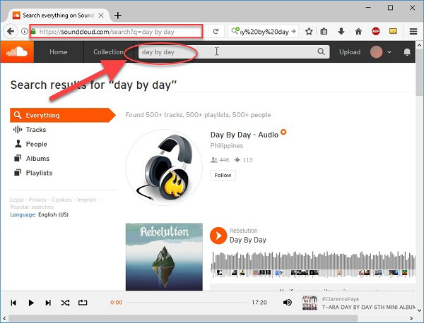 Truy cập vào trang chủ Soundcloud