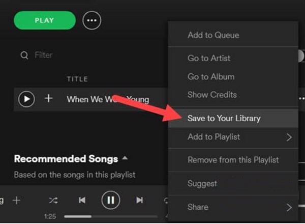 Nhấn chuột phải chọn vào mục Save to Your Library