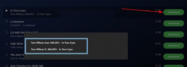 Thực hiện tải bài hát