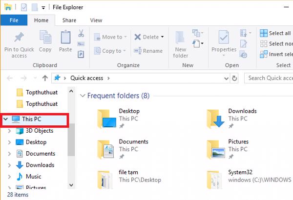 Nhấn tổ hợp phím Windows + E -> This PC