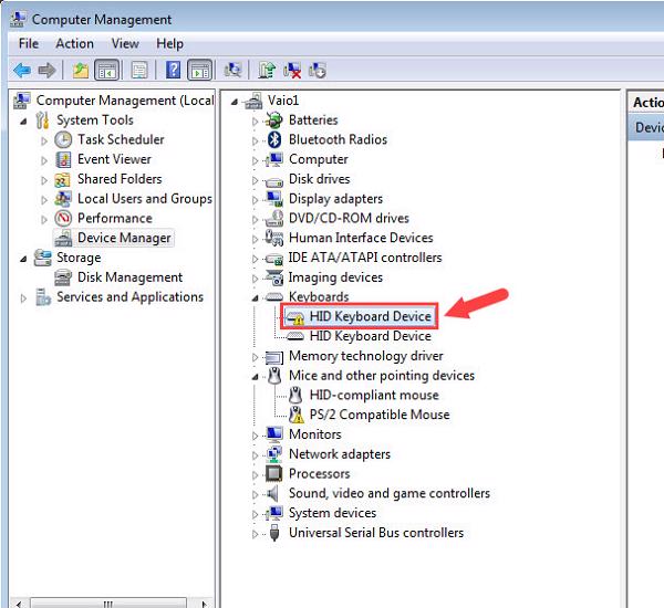 Driver bàn phím xuất hiện biểu tượng chấm than
