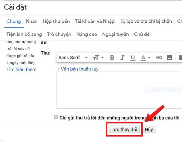 Tiếp đến nhấn vào Lưu thay đổi