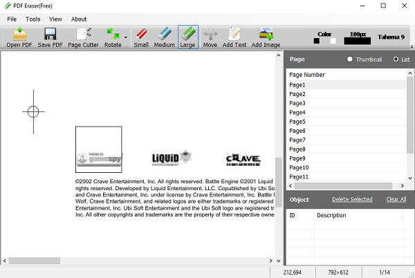 Sau đó trên thanh công cụ của phần mềm PDF Eraser