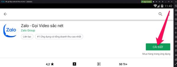 Tiến hành truy cập ứng dụng zalo từ cửa hàng Google Play