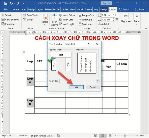 Kích chọn vào OK