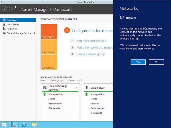 Các bạn đã đăng nhập thành công vào OS Windows Server 2012